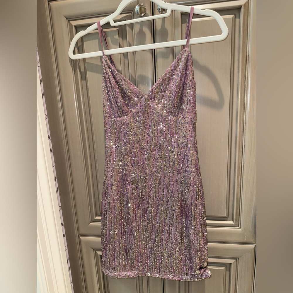 Pink sequin Blue Blush dress